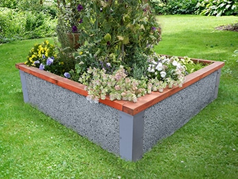 Cama de jardín elevada resistente gris ahumado 4x4x1