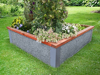 Lit de jardin surélevé gris fumé durable 4x4x1