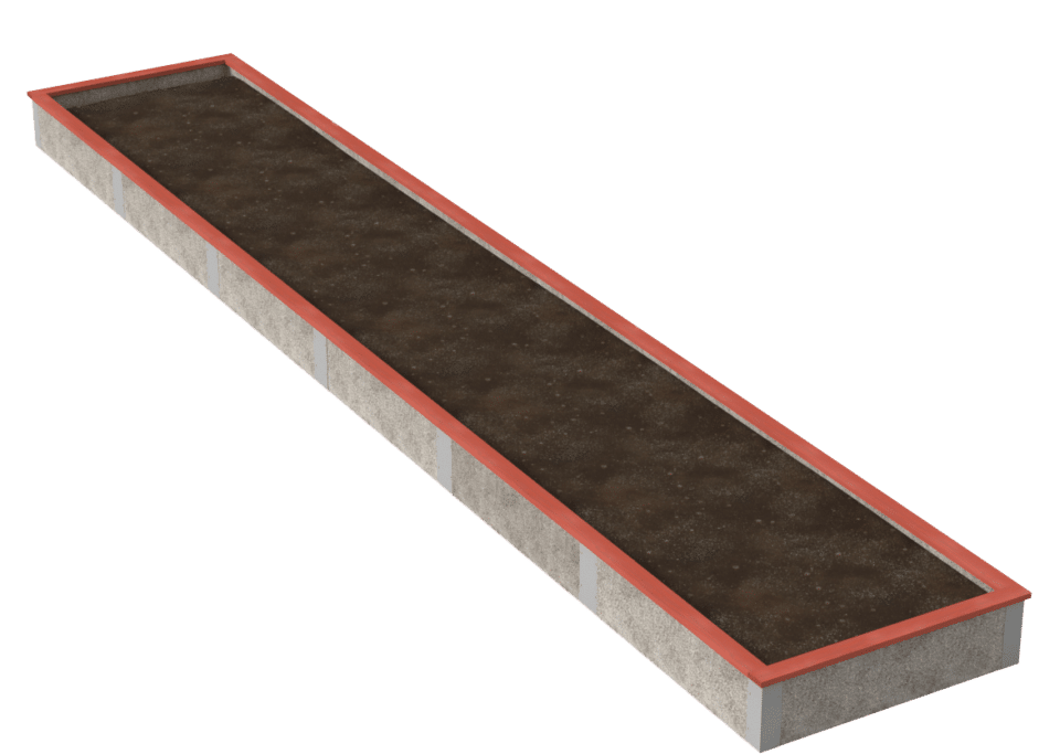 Durable Greenbed Long Raised Garden Bed Kit rendering of 4x24x1