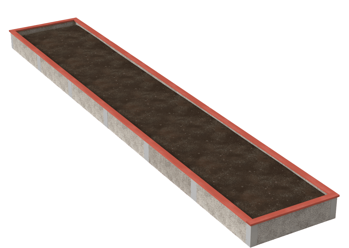 Durable Greenbed Long Raised Garden Bed Kit rendering of 4x24x1