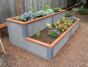 Smokey gray durable greenbed tiered raised garden bed 8x4