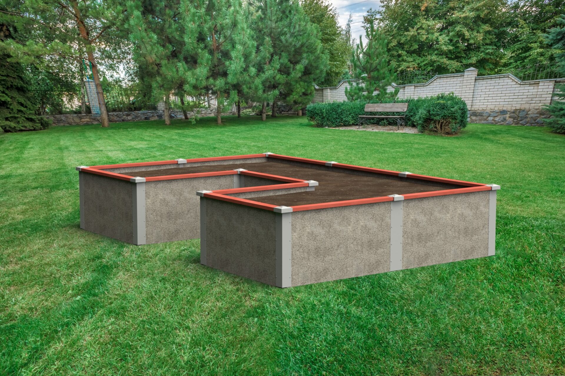 8x12x2 U-shaped DGB - red trim