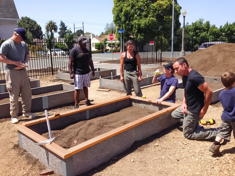 Putting together community garden beds