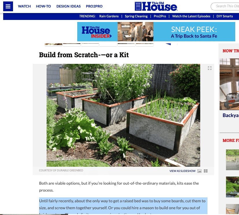 Raised Bed Kit in This Old House
