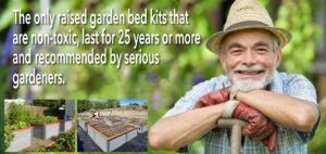 Man Gardening with Durable Green Bed Raised Garden Beds
