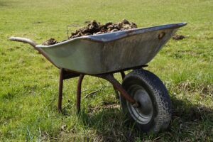 Wheelbarrow with dirt